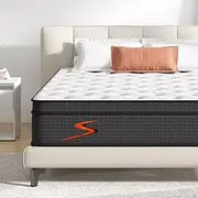 [Sweetnight] King Mattress in a Box - 12 Inch Pillow Top King Size Mattress, Bamboo and Gel Memory Foam Hybrid Mattress with Individually Pocketed Springs for Support & Comfort Sleep, Siesta Black
