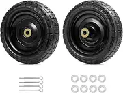 Parts Camp 13 inch Tires Gorilla cart Tires Solid Polyurethane Flat-Free Tires and Wheels-5/8 Axle Borehole 2.1" Hub Offset for Gorilla Carts/Hand Trucks/Garden Carts 2PCS