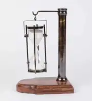 Antique Brass Sand Timer Hourglass With Wooden Base Hanging Timer Collectible