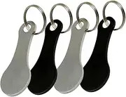 WEKAMOS 4Pcs Key Ring Trolley Token Stainless Steel Shopping Cart Remover Portable Multifunctional Trolley Token Keychain for Groceries Daily Use