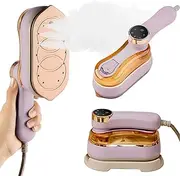 [stusgo] 2-in-1 Garment Steamer Iron - 1400W Mini Portable Handheld Travel Steamer With LED Screen for Clothes and Home Appliance (Purple)