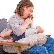 Dr. Mama's Organics Nursing Pillow with Back Support - #1 Chiropractor Recommended Breastfeeding Pillow - Helps Relieve Back Pain and Arm Fatigue - for Breast and Bottle Feeding -Removable Cover