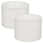 2Set Drum Lamp Shades for Table Lamps, 13"x13"x10" Linen Lampshade, Dark Beige