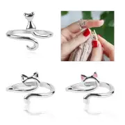 3pcs Crochet Tension， Ring for Finger Yarn Guide, Cute Cat Themed Knittin