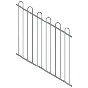 ProtectorAl 0350-1200W x 1200H Palladium Silver Loop Top Pool Fence Panel Raked 16-30º