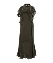 Sacai Ruffle Detailed Long Dress 1,2 KHAKI