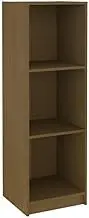 Bookcase Room Divider - Honey Brown Solid Pinewood Standing Shelf for Living Room, Bedroom | Sturdy & Eco-Friendly Storage Solution for Small Spaces