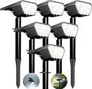 Satucol Solar Spot Lights Outdoor,Auto On/Off Solar Lights Outdoor Waterproof IP65,2-in-1 Solar Powered Outdoor Landscape Lighting,Solar Lights for Outside Yard Garden Pathway (6pack, Cool White)