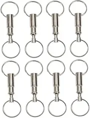 [SAFIGLE] 8Pcs Quick Release Keychains Durable Metal Key Holders with Double Rings Lightweight Outdoor Key Chains for Versatile Use and Bag Decoration