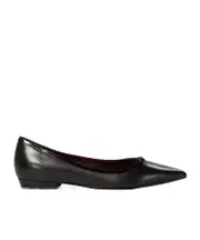 Tory Burch Double Buckle Pointed Toe Ballet Flats US10.5 Black