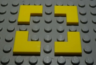 Lego Tile - Corner Tile 1x2x2 Yellow 4 Pieces