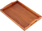 Serving Tray, Rectangular Wooden Tray with Handle, 30 x 20 cm Breakfast Plate, Multifunctional Platters for Kitchen, Dining Room, Cafe, Breakfast, Drinks, Tea, Cake, Snack