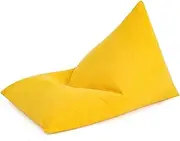 UYSOFRCV Bean Bag Chair Cover Only (No Filler), Washable Premium Soft Cotton Linen Sturdy Zipper Beanbag Case Storage Sofa Cover for Adults and Kids,Yellow