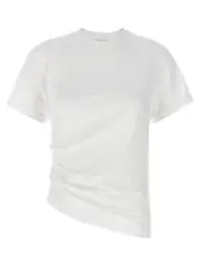 [Victoria Beckham] Victoria Beckham-Gaathered T Shirt Bianco-Donna L