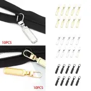 10x Metal Zipper Heads Zip Tags Repair Kit Sewing Accessories Fasteners Replace