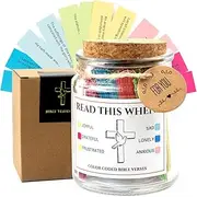 Bible Verse Jar(KJV) - Scripture Prayer Cards, Prayer & Hope Inspirational Bible Jar, Christian Gifts For Women, Men, Friend, Religious Baptisms Birthday Gifts, Keepsake for Mom Grandma