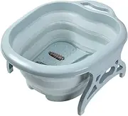 Uandhome Collapsible Foot Soaking Bath Basin, Portable Foot Massager Spa Foldable Pedicure Tub with Massage Roller Bath Spa Home Use and Travel Relax Foot Spa Treatment (Blue)