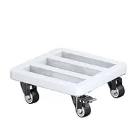 Plant Caddy with Wheels - Heavy Duty Metal Plant Stand on Wheels | Lockable Swivel Casters, Rolling Planter Base for Indoor Outdoor Use, Flower Pot Mobile Tray