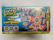 NEW Scatter Brainz 'Huge Dart Board' Dart Backboard, Darts, & Extra Bullseye's