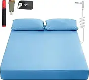 Grounding Sheets King, 90% Organic Cotton+ 10% Pure Silver Fiber,Grounded Bed Sheet Kit, Deep Pocket Grounded Bed Sheet, Relieves Pain - Used for Healthy Sleep Therapy (Blue, Full)