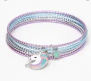 Claire’s club Girls unicorn rainbow pink purple bangle bracelet set
