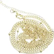 [BESTYASH] Stylish Lingerie Belt Women's Body Chain Double Layer Beaded Waist Chain for Beach Party Light Weight Comfortable Stainless Steel Jewelry Lady
