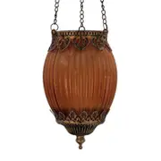 Moroccan Style Hanging Lantern Orange D11x18.5cm