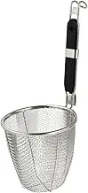 ASAKKURA Stainless Steel Dumpling Strainer Handle Kitchen Mesh Noodle Sieve Deep Basket Design for Easy Serving for Pasta Dumplings and Noodles and Corrosion-Resistant
