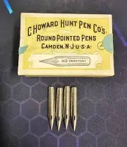 C Howard Hunt Pen Co DIP PEN NIB/TIP CALLIGRAPHY FOUNTAIN Droop Point Round USA