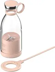 Portable Blender- Personal Blender USB Rechargeable with 4 Large Blades for Smoothies and Shakes,Handheld Mini Juicer Mixer for Sports Travel Gym (Pink)
