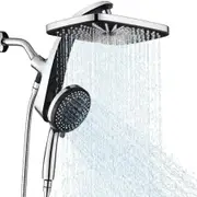 High Pressure Rain Shower Head: Upgrade Shower Heads with Handheld Spray Built-in Magnetic Docking and Power Jets and 10 Spray Modes