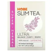 Hobe Labs, Ultra Slim Tea, Super Herbal, Caffeine Free, 24 Herbal Tea Bags, 1.69 oz (48 g) Each