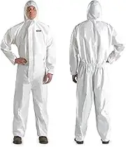 Hazmat Suit Disposable Coverall | Heavy Duty Full Body Paint Coverall & Suit in 7 Sizes with Multiple Specifications for Men & Women Without Hood - Breathable & Water Resistant
