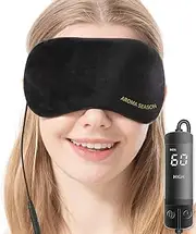 [Aroma Season] Heated Eye Mask, Electric USB Eye Compress for Dry Eyes Blepharitis Stye Eye with 3-Level Temperature & Timer Control(Black)