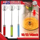 Semi-Auto Egg Whisk Stainless Steel Egg Beater Rotary Whisk Blender Hand Push KU