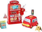 Keezi Kids Gas Petrol Station Pumper Pretend Play Toys Car Music Card Playset