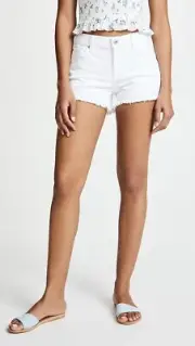 7 For All Mankind Cut Off Shorts Denim Clean White High Rise 27 NWT $139