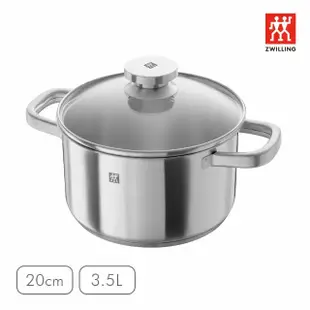 【ZWILLING 德國雙人】Joy不鏽鋼雙耳湯鍋-20cm(3.5L/附蓋)