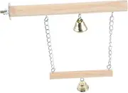 YARNOW Bird Swing Perch Stand for Parakeets Creative Bird Cage Accessory with Bell for Balance and Coordination Development for Parrots to Stress