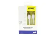PUDNEY USB 2.0 - 480Mbps USB-A Extension Cable - 2m - White Data & Charge - PVC