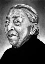 "Bollywood Actress Zohra Sehgal" Original Realistic Pencil Sketch Portrait Art