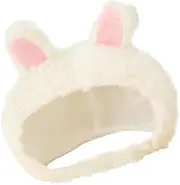 [WRITWAA] Bunny Ears Hat Warm Hat Thermal Hat Headdress Trendy Hat Plush Hat Animal Ear Hat Women's Hats & Caps Stuffed Bunny Headscarf Autumn Cap Plush Beanie Plush and Pp Cotton White