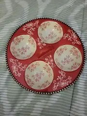 Temp-tations By Tara Floral Lace Poached Egg Serving Dish Red KFI-XNG-905535