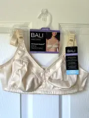 NEW Bali Classic Support Cool Comfort Wirefree Bra 38DD Light Beige DF3820 NWT