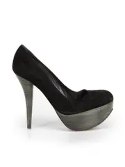 Black Suede High Platform Heels