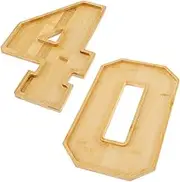 2Pcs Number Charcuterie Board, Food Serving Tray Number, Cheese Board Dish Decorative Platter, Salad Cheese Number Platter, Number Serving Tray for Snack Food Cake Cookies (40)
