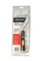Phoenix Mini Gold Stripe Roller Cover 100mm - 10/Pack With Handle