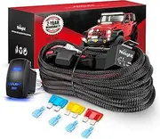 Nilight Wiring Harness Kit Nylon 14 AWG 2 Leads 12V 5Pin Rocker Switch Laser On Off Power Relay Blade Fuse for LED Light Bar Off Road Lights on Cars Jeep Boat Trucks
