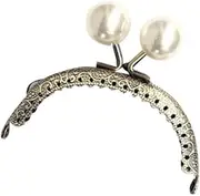 JEWEDECO 8.5cm Grain Curved Purse Frame Pearl Lock for DIY Bag Making Metal Wallet Buckle Accessory
