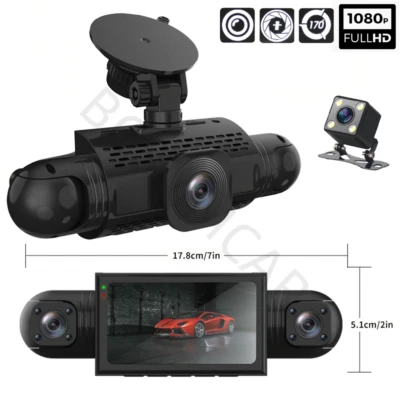 Car DVR Dash Cam 4 Channels Front Left Right Night Vision Rear Driving Camera (for: Honda Civic)